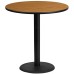 42'' Round Natural Laminate Table Top with 24'' Round Bar Height Table Base