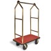 Angled Top Heavy Duty 26" Gold Bellman’s Cart – Titanium Finish Hotel Luggage Cart