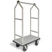 Angled Top Heavy Duty 26" Stainless Steel Bellman’s Cart – 70" Hotel Luggage Cart
