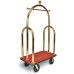 Deluxe Heavy Duty 2" Tube Trident Style Bellman’s Cart – Titanium Gold 77" Hotel Luggage Cart