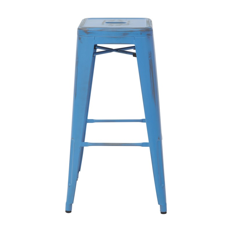 BRW3030A2-ARB Bristow 30" Antique Metal Barstool, Antique ROYLE BLUE FINISH, 2-PACK