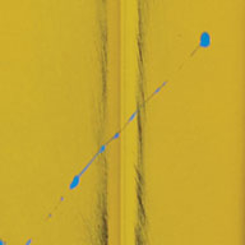 BRW432-AY Bristow Antique Metal Table in Antique Yellow WITH BLUE SPECKS (KD)