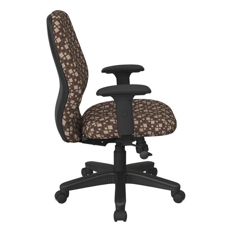 3121-K110 Mid Back 2-to-1 synchro Tilt Chair with 2 -Way Adjustable Soft Padded Arms