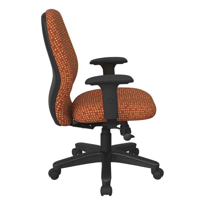 3121-K105 Mid Back 2-to-1 synchro Tilt Chair with 2 -Way Adjustable Soft Padded Arms