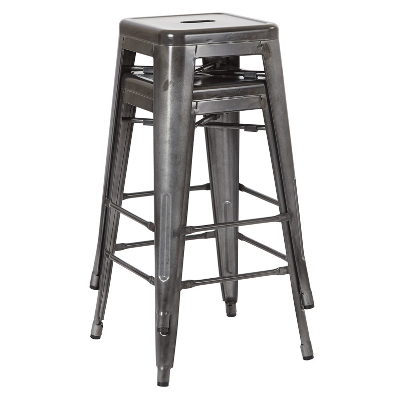 BRW3026A2-C210-1 Bristow 26" Backless Metal Barstool in Matte GLAVANIZED