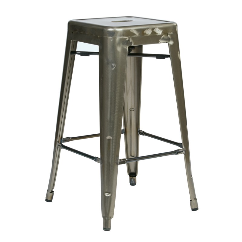 BRW3026A2-GM Bristow 26" Metal Barstools, Gun metal Finish, 2-PACK