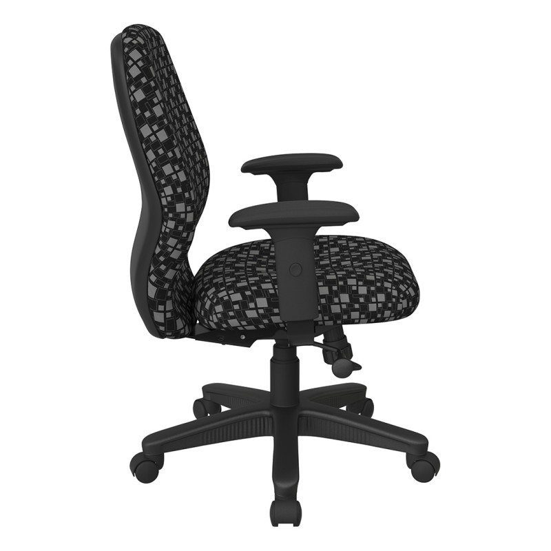 3121-K107 Mid Back 2-to-1 synchro Tilt Chair with 2 -Way Adjustable Soft Padded Arms