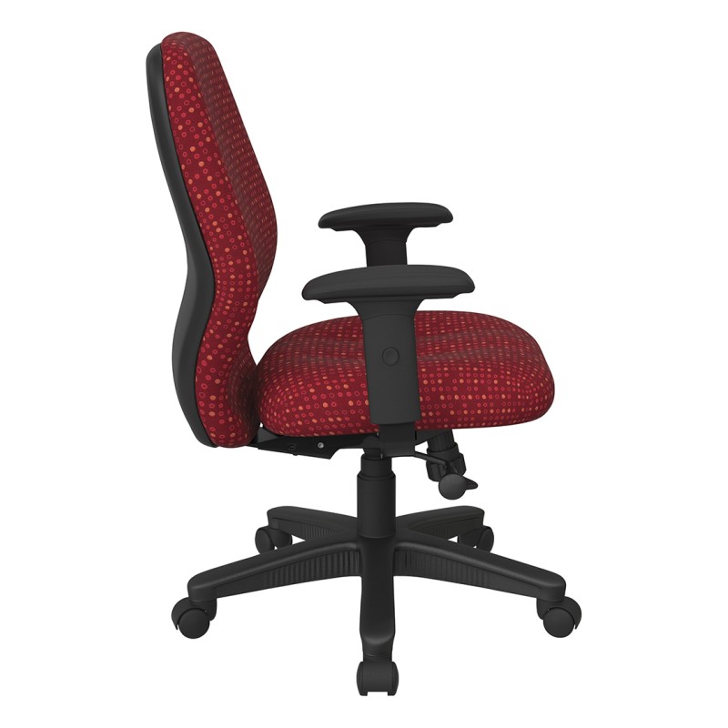 3121-K114 Mid Back 2-to-1 synchro Tilt Chair with 2 -Way Adjustable Soft Padded Arms