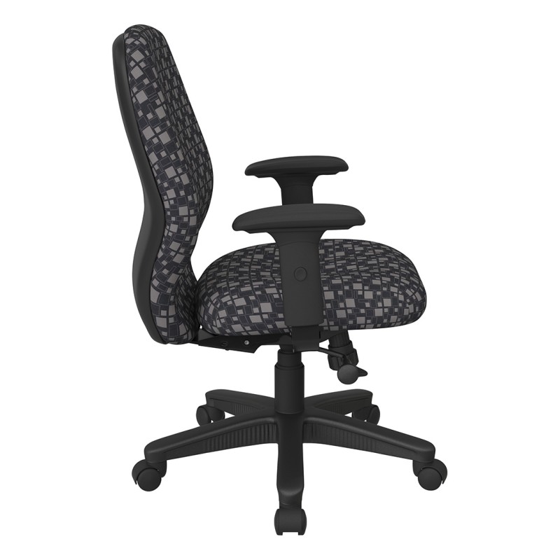 3121-K108 Mid Back 2-to-1 synchro Tilt Chair with 2 -Way Adjustable Soft Padded Arms