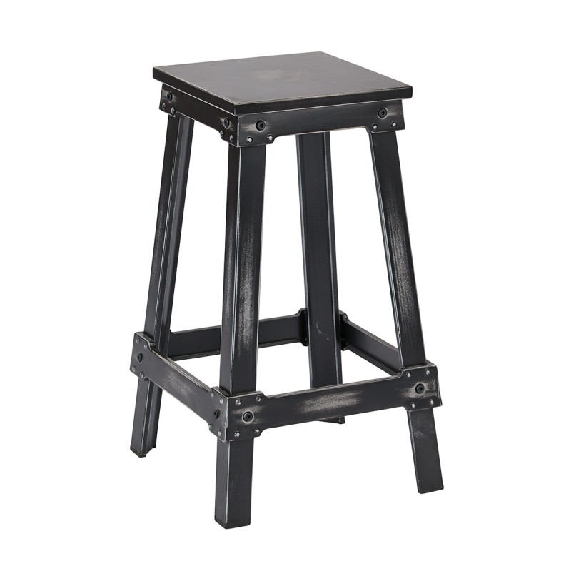 NCL3126-AB New Castle 26" Antique Black Metal Barstool, KD
