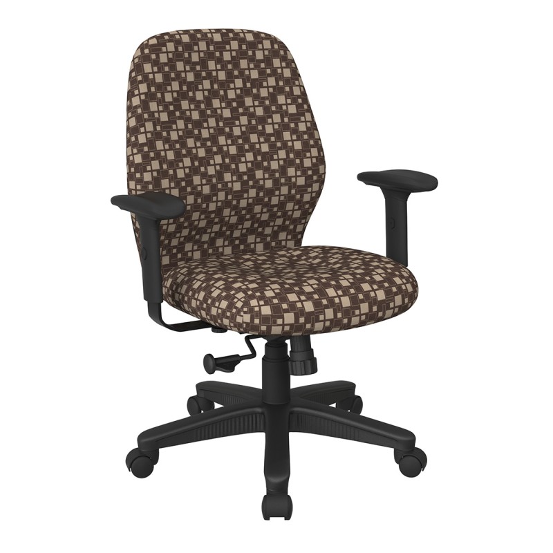3121-R104 Mid Back 2-to-1 synchro Tilt Chair with 2 -Way Adjustable Soft Padded Arms