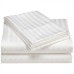 Queen T-250 Satin Stripe Sheets – Cotton Polyester Blend Flat & Fitted (White)