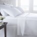 King T-250 Percale Flat & Fitted Sheets – 60/40 Cotton Polyester Blend (White)